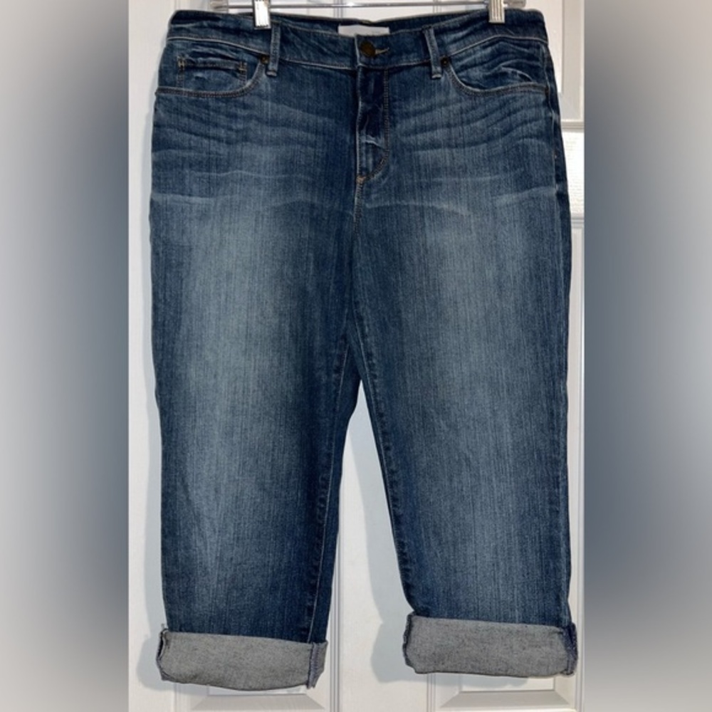 Ann Taylor LOFT  29/8P Petite Relaxed Straight Crop Jeans NEW cuffed stretch